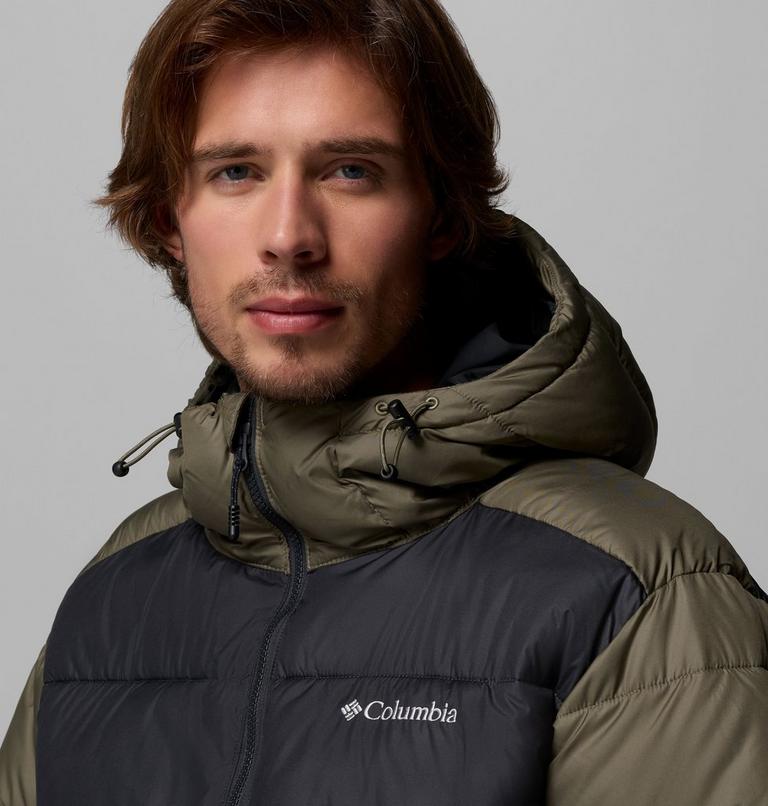 Men's Pike Lake II Hooded Puffer Jacket, Color: Stone Green, Shark, image 6