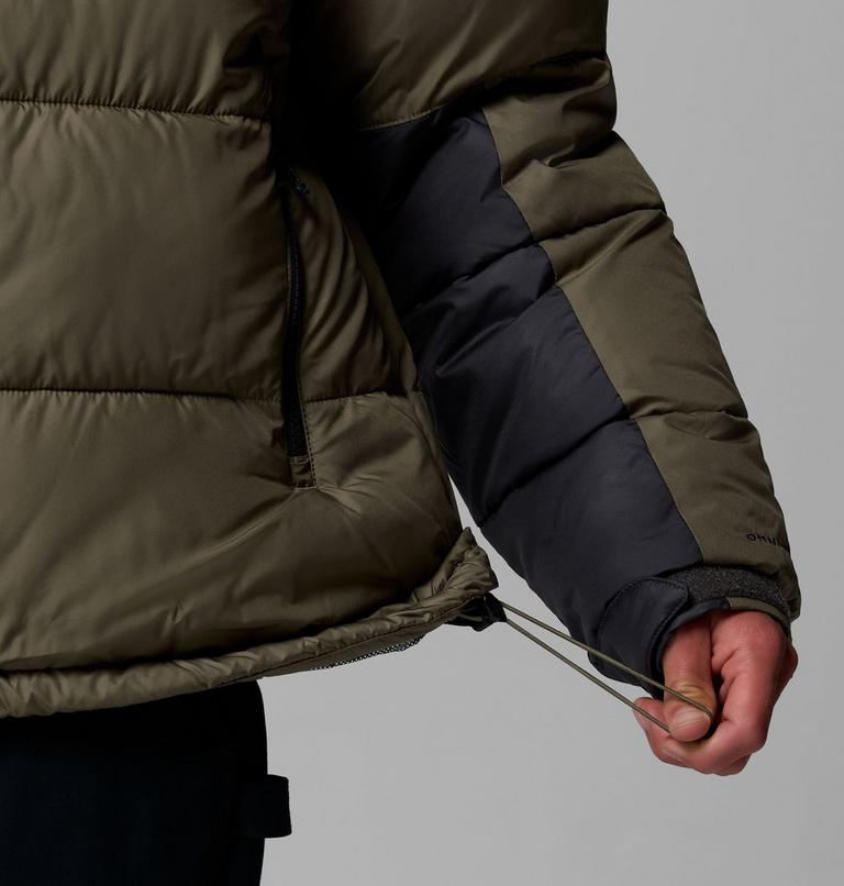 Men's Pike Lake II Hooded Puffer Jacket, Color: Stone Green, Shark, image 7