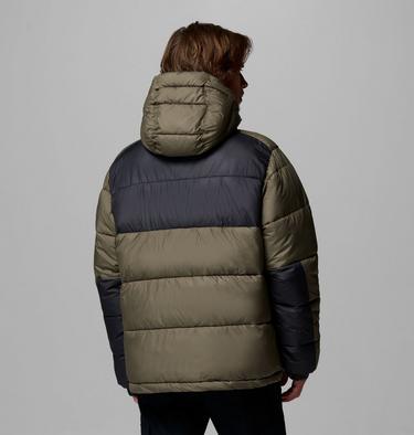Men's Pike Lake II Hooded Puffer Jacket, Color: Stone Green, Shark, image 12