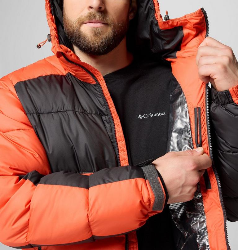 Men's Pike Lake II Hooded Puffer Jacket, Color: Zing, Shark, image 7