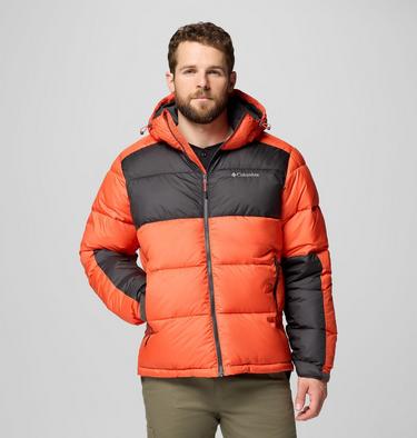 Men's Pike Lake II Hooded Puffer Jacket, Color: Zing, Shark, image 3