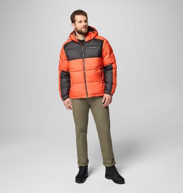 Men's Pike Lake II Hooded Puffer Jacket, Color: Zing, Shark, image 4
