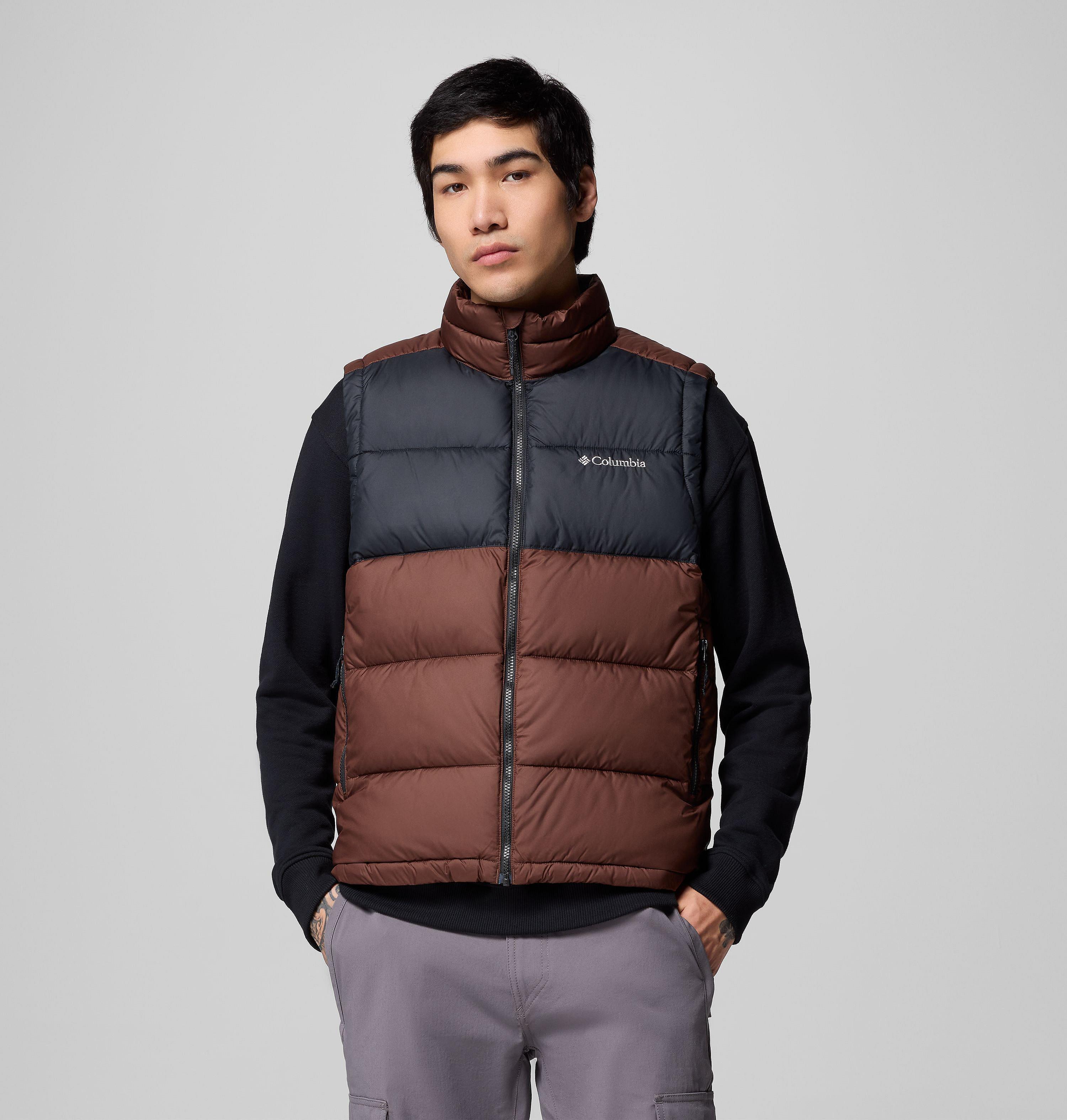 Columbia Sportswear Men's Brown Columbia - Pike Lake™ Ii Puffer Vest - Tobacco, Black Xxl