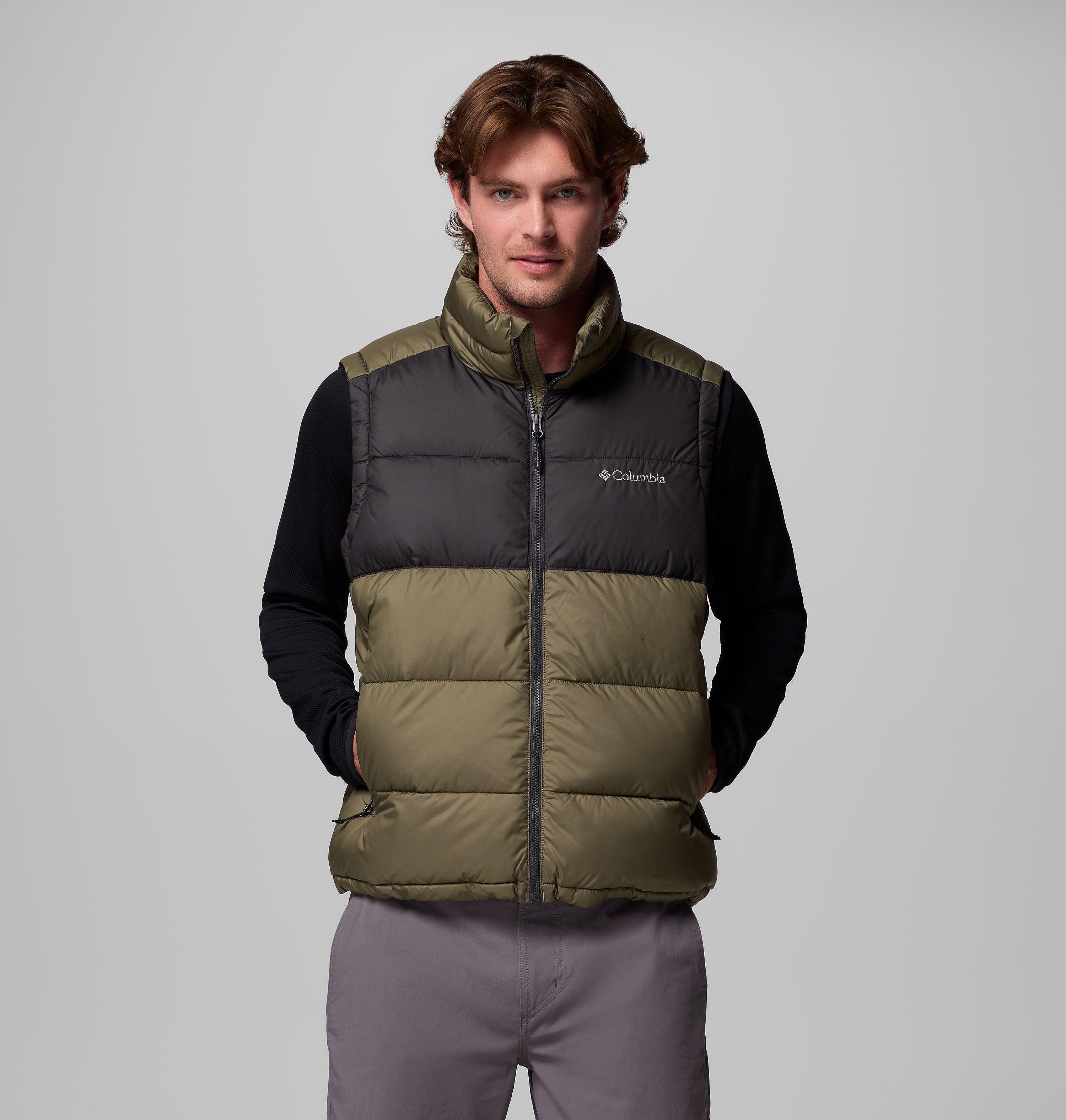 Columbia Sportswear Men's Green Columbia - Pike Lake™ Ii Puffer Vest - Stone Shark Medium