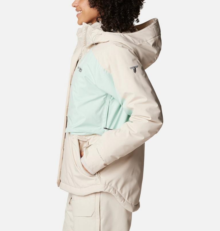Women's Highland Summit Waterproof Ski Jacket, Color: Dark Stone, Aqua Haze, image 3