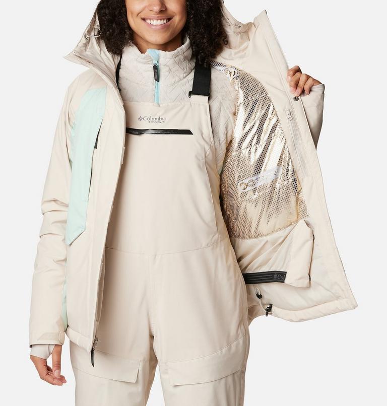 Women's Highland Summit Waterproof Ski Jacket, Color: Dark Stone, Aqua Haze, image 6