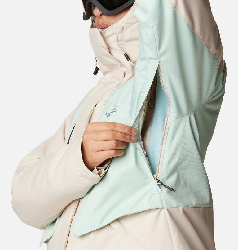 Women's Highland Summit Waterproof Ski Jacket, Color: Dark Stone, Aqua Haze, image 9