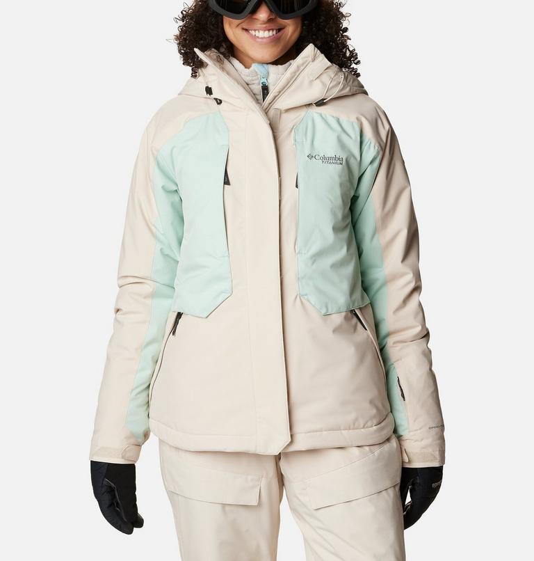 Women's Highland Summit Waterproof Ski Jacket, Color: Dark Stone, Aqua Haze, image 1