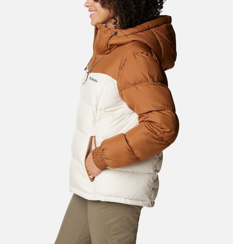 Women's Pike Lake II Insulated Hooded Puffer Jacket, Color: Camel Brown, Chalk, image 3