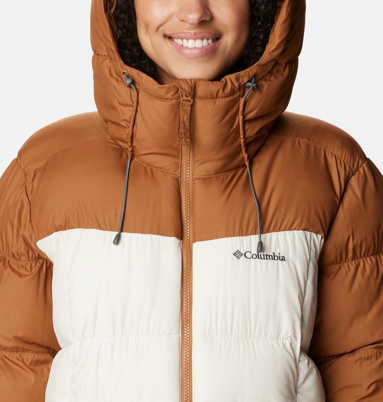 Women's Pike Lake II Insulated Hooded Puffer Jacket, Color: Camel Brown, Chalk, image 4