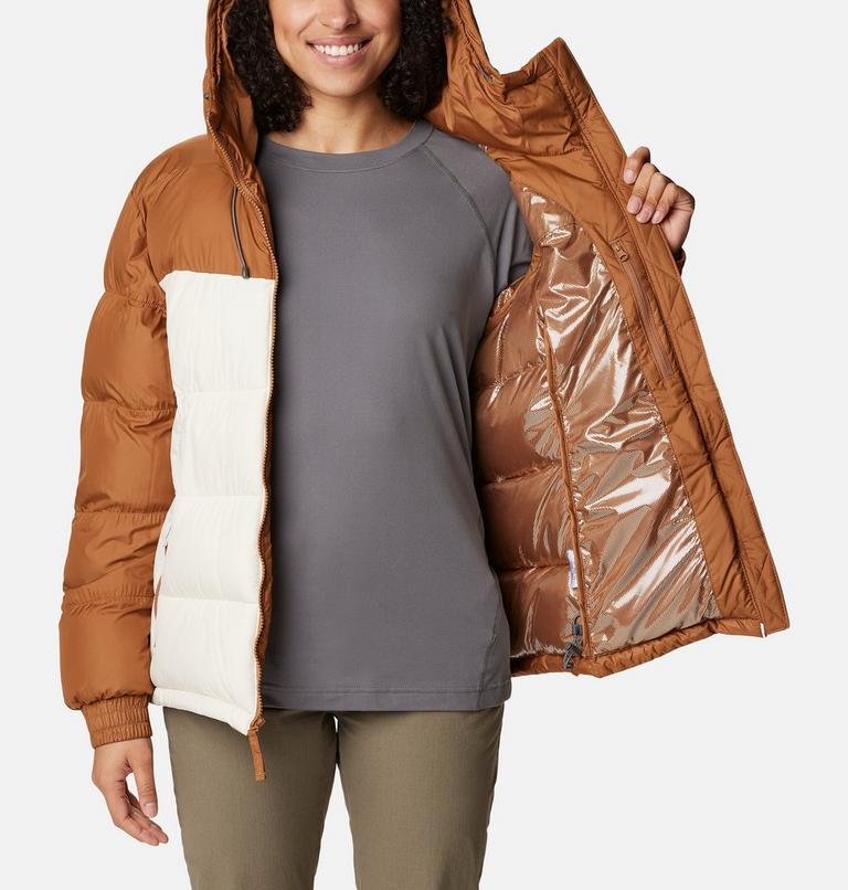 Women's Pike Lake II Insulated Hooded Puffer Jacket, Color: Camel Brown, Chalk, image 5
