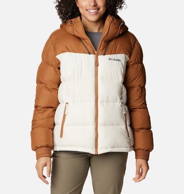 Giacca imbottita con cappuccio Pike Lake II da donna, Color: Camel Brown, Chalk, image 1