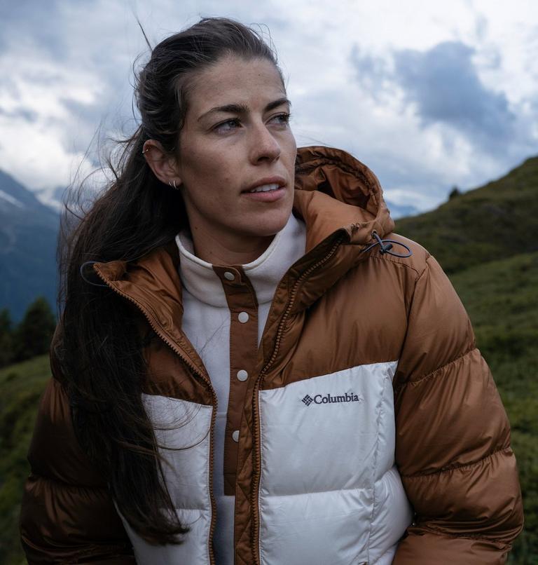 Women's Pike Lake II Insulated Hooded Puffer Jacket, Color: Camel Brown, Chalk, image 10
