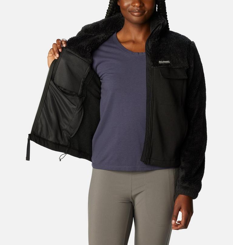 Forro polar sherpa h&iacute;brido Columbia Lodge para mujer, Color: Black, image 5