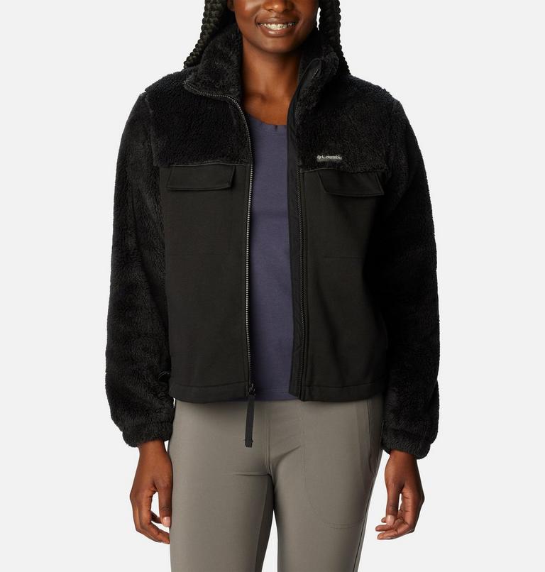 Forro polar sherpa h&iacute;brido Columbia Lodge para mujer, Color: Black, image 7