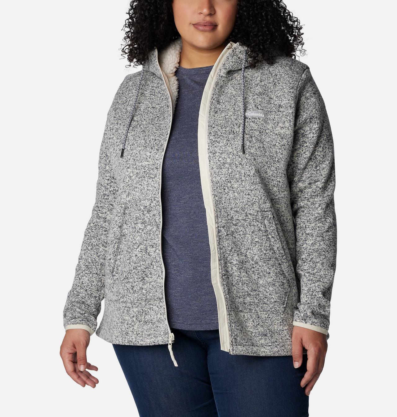 Women's Sweater Weather™ Sherpa Full Zip Hooded Jacket - Plus Size 7