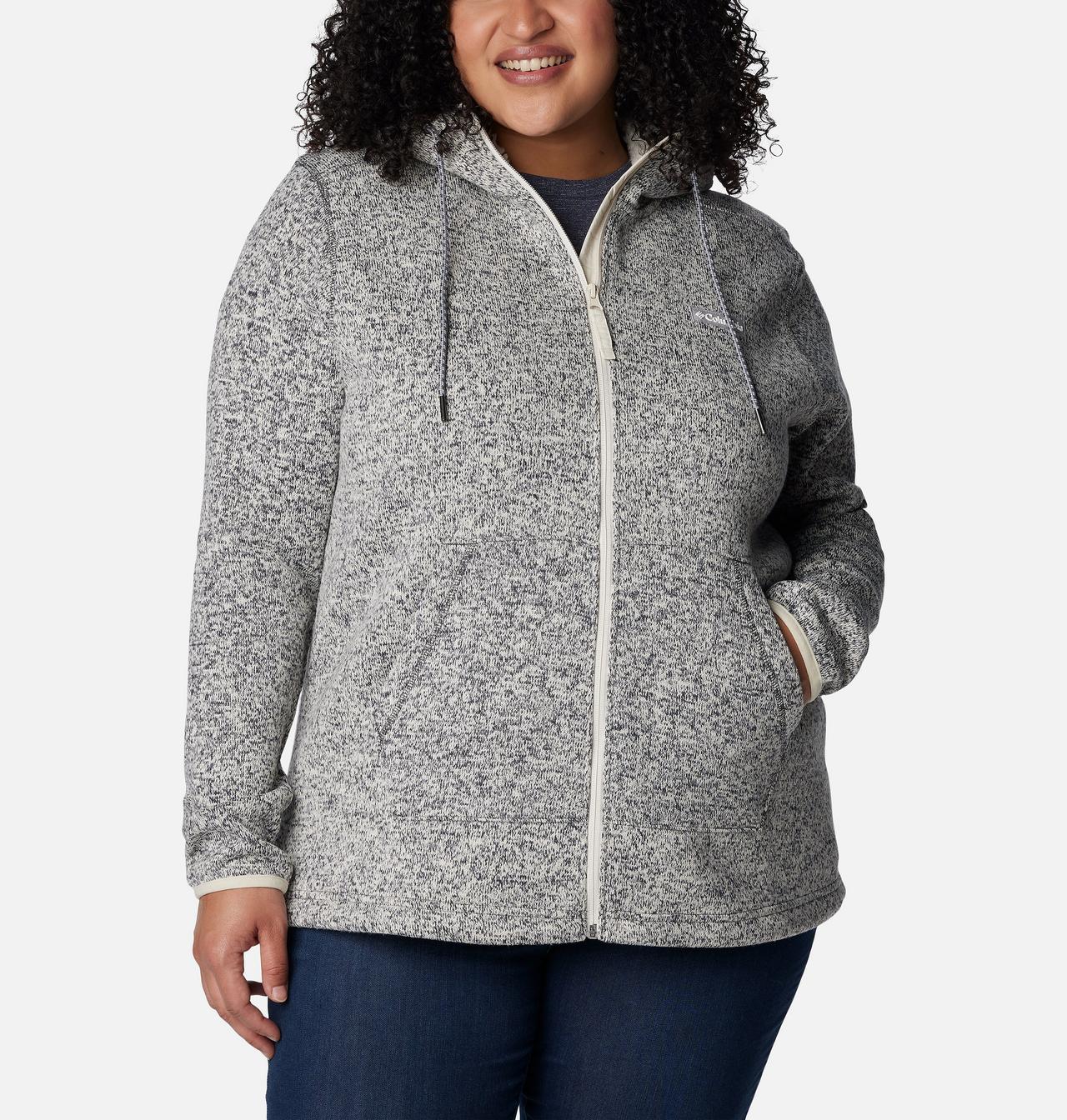 Women's Sweater Weather™ Sherpa Full Zip Hooded Jacket - Plus Size 1