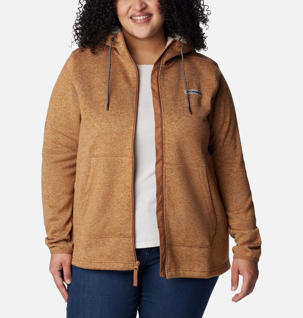 Women's Sweater Weather™ Sherpa Full Zip Hooded Jacket - Plus Size 7