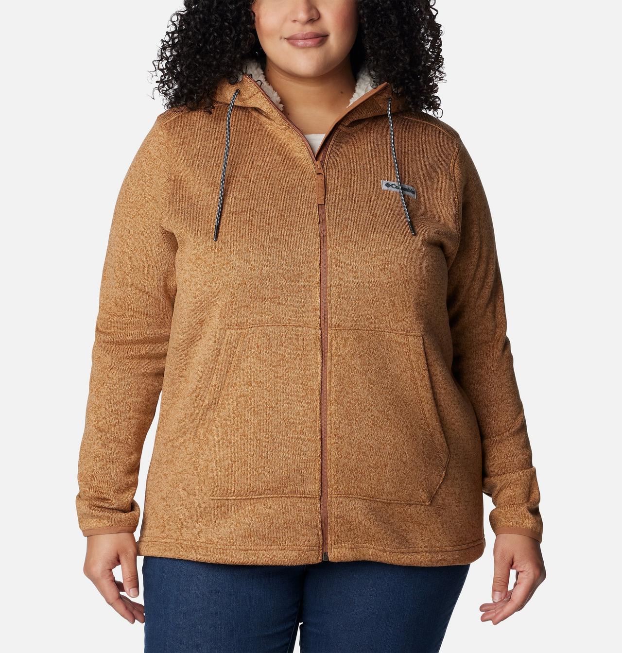 Women's Sweater Weather™ Sherpa Full Zip Hooded Jacket - Plus Size 1