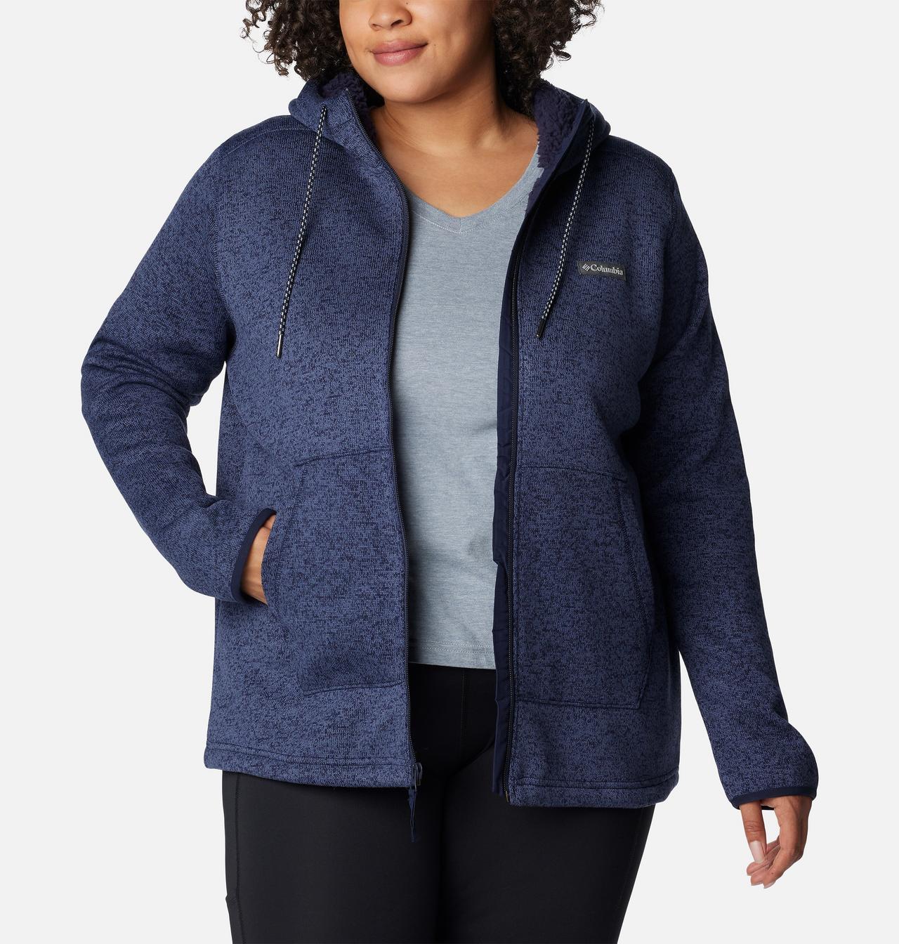 Women's Sweater Weather™ Sherpa Full Zip Hooded Jacket - Plus Size 7