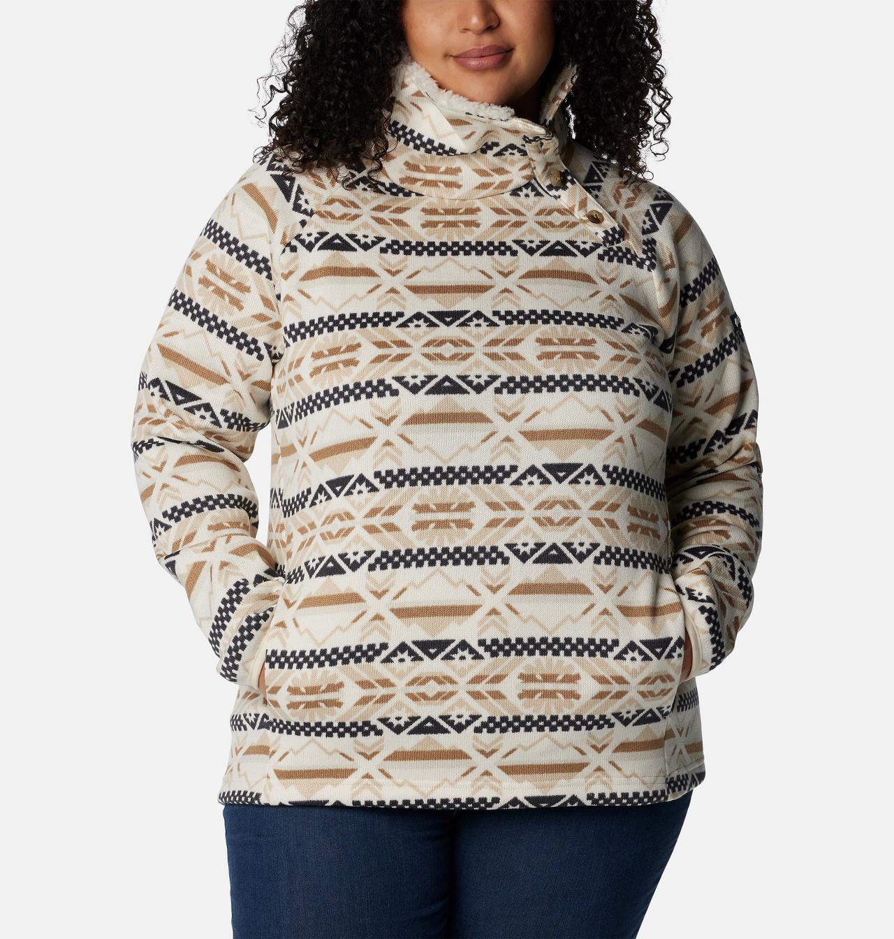 Women's Sweater Weather™ Sherpa Hybrid Pullover - Plus Size 1