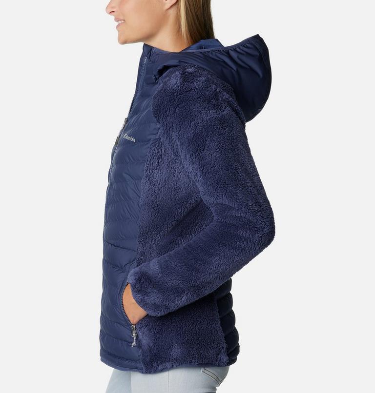 Women's Powder Lite Sherpa Hybrid Fleece Jacket, Color: Nocturnal, image 3