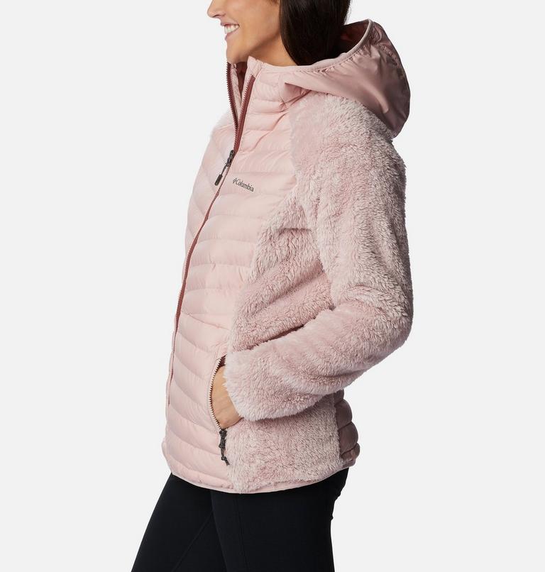 Women's Powder Lite Sherpa Hybrid Fleece Jacket, Color: Dusty Pink, image 3