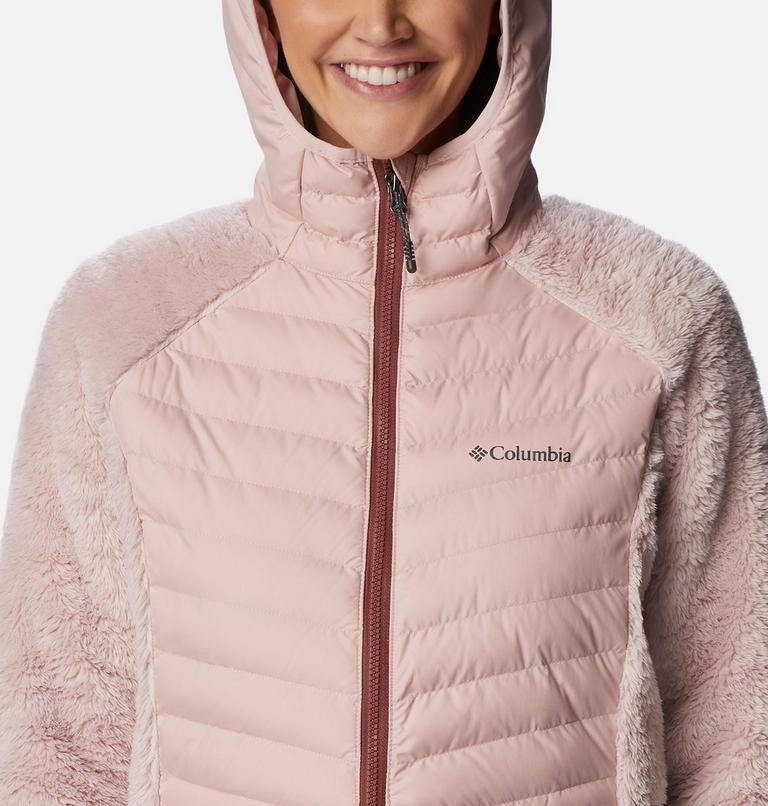 Women's Powder Lite Sherpa Hybrid Fleece Jacket, Color: Dusty Pink, image 4