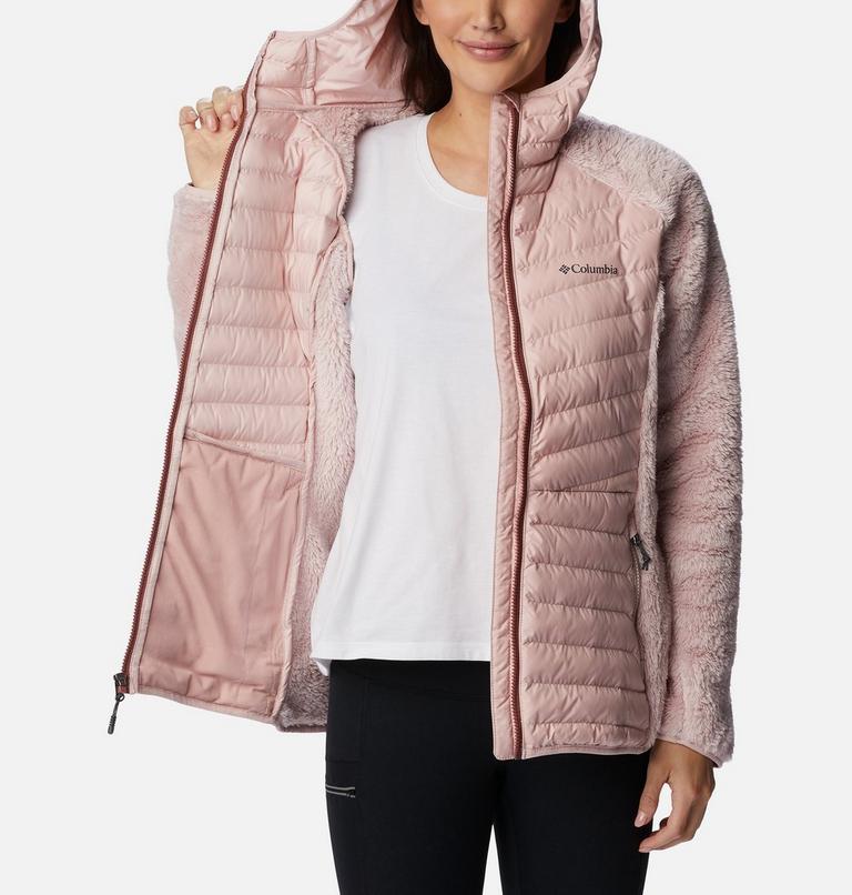 Women's Powder Lite Sherpa Hybrid Fleece Jacket, Color: Dusty Pink, image 5