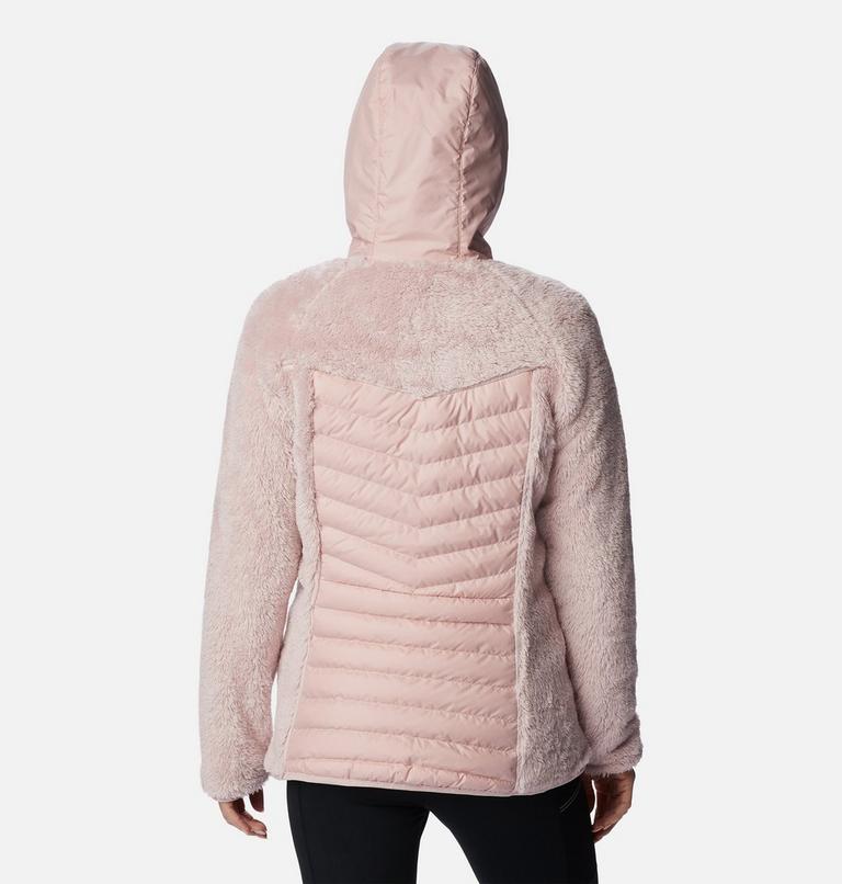 Women's Powder Lite Sherpa Hybrid Fleece Jacket, Color: Dusty Pink, image 2