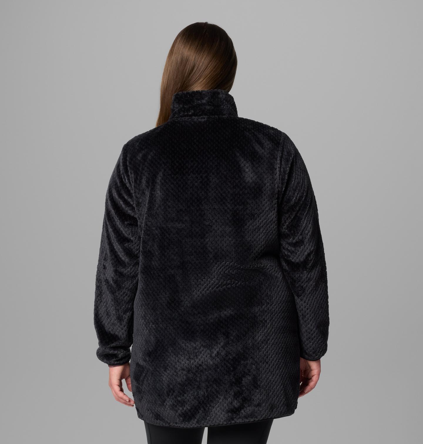 Женская куртка Columbia Fire Side Long Full Zip Fleece Jacket - Plus Size, цвет: Чёрный — фото 2