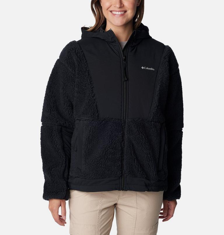 Women's Hakatai Hybrid Fleece Jacket, Color: Black, image 1