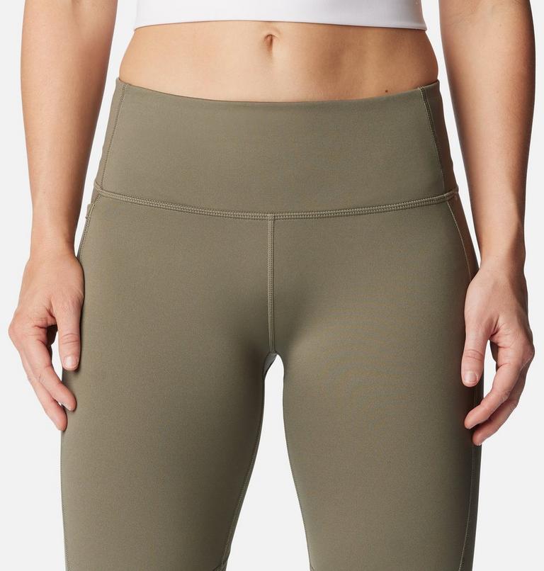 Women's Back Beauty Warm Hybrid Legging, Color: Stone Green, image 4