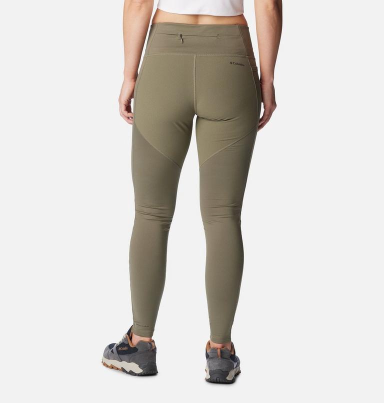 Women's Back Beauty Warm Hybrid Legging, Color: Stone Green, image 2