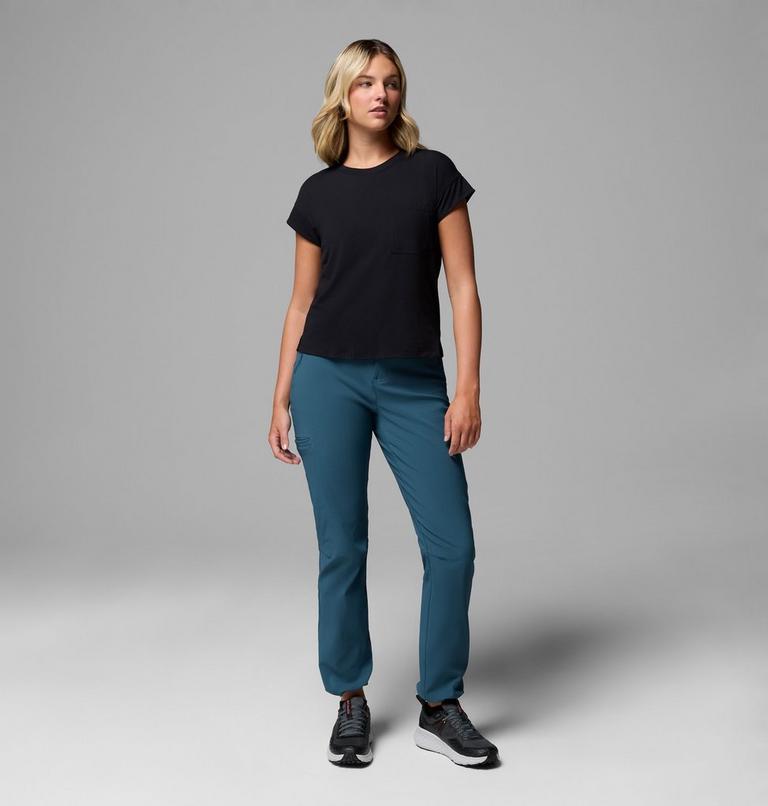 Women's Back Beauty Warm Softshell Hiking Trousers, Color: Everblue, image 2
