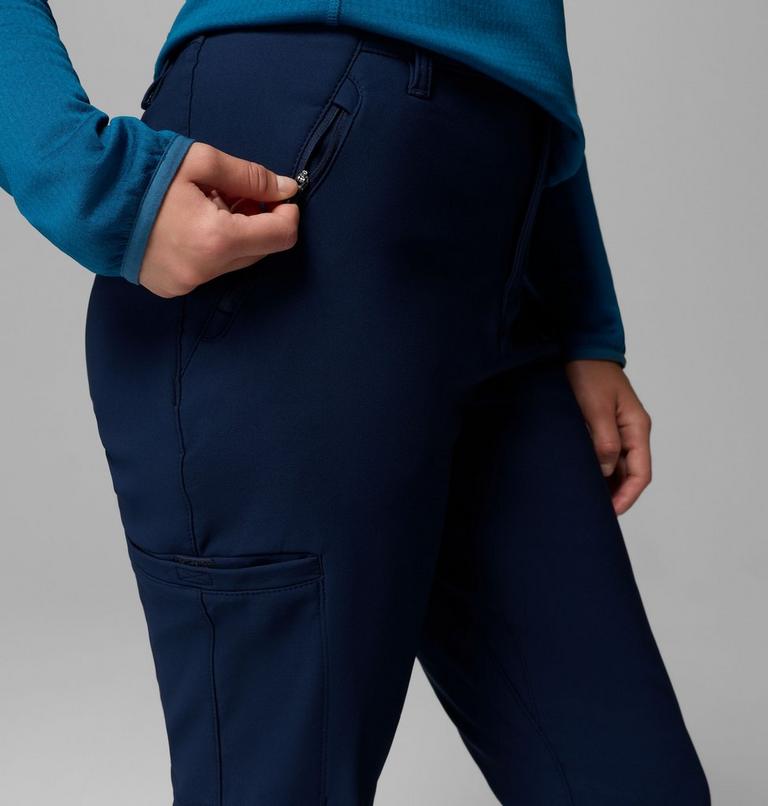 Women's Back Beauty Warm Softshell Hiking Trousers, Color: Collegiate Navy, image 6