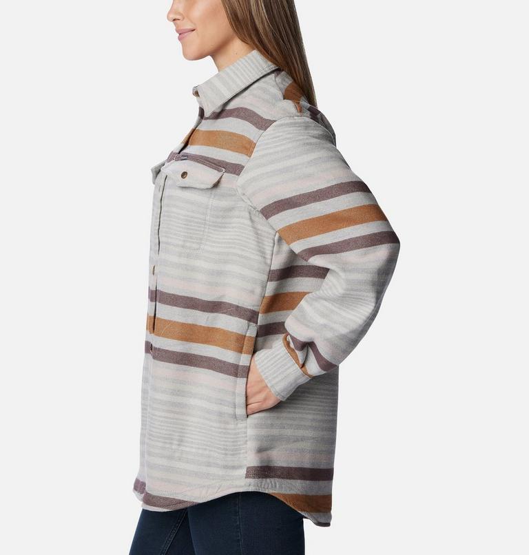 Women's Calico Basin Mid Shirt Jacket, Color: Columbia Grey Heathered Stripe, image 4
