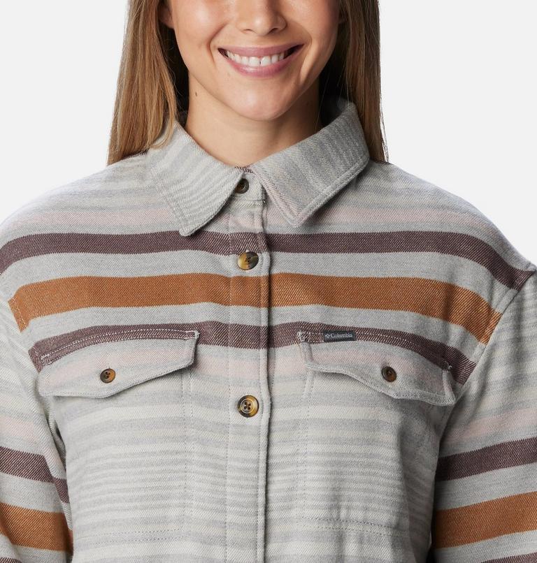 Women's Calico Basin Mid Shirt Jacket, Color: Columbia Grey Heathered Stripe, image 5
