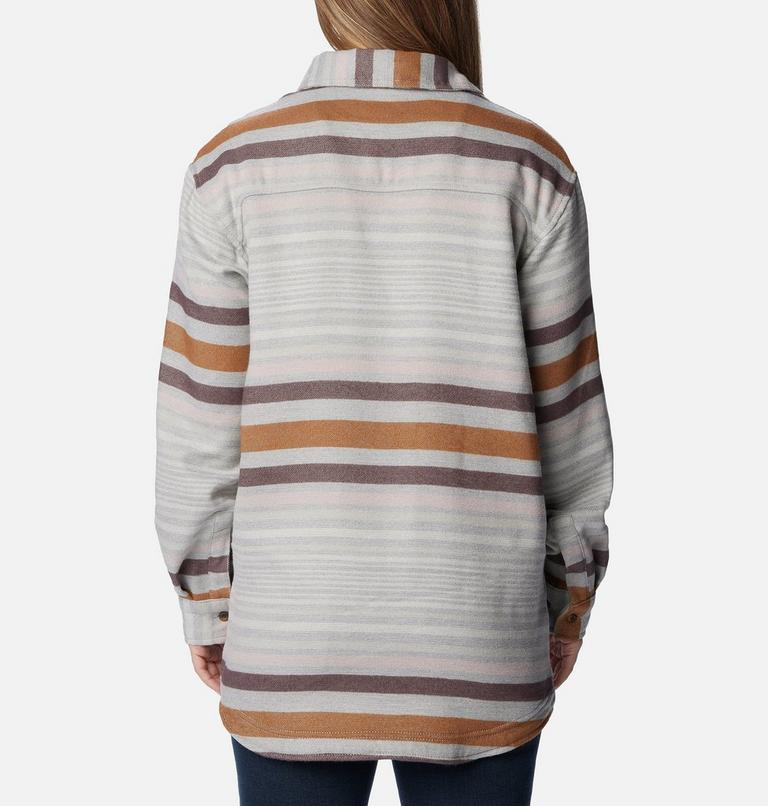 Women's Calico Basin Mid Shirt Jacket, Color: Columbia Grey Heathered Stripe, image 2