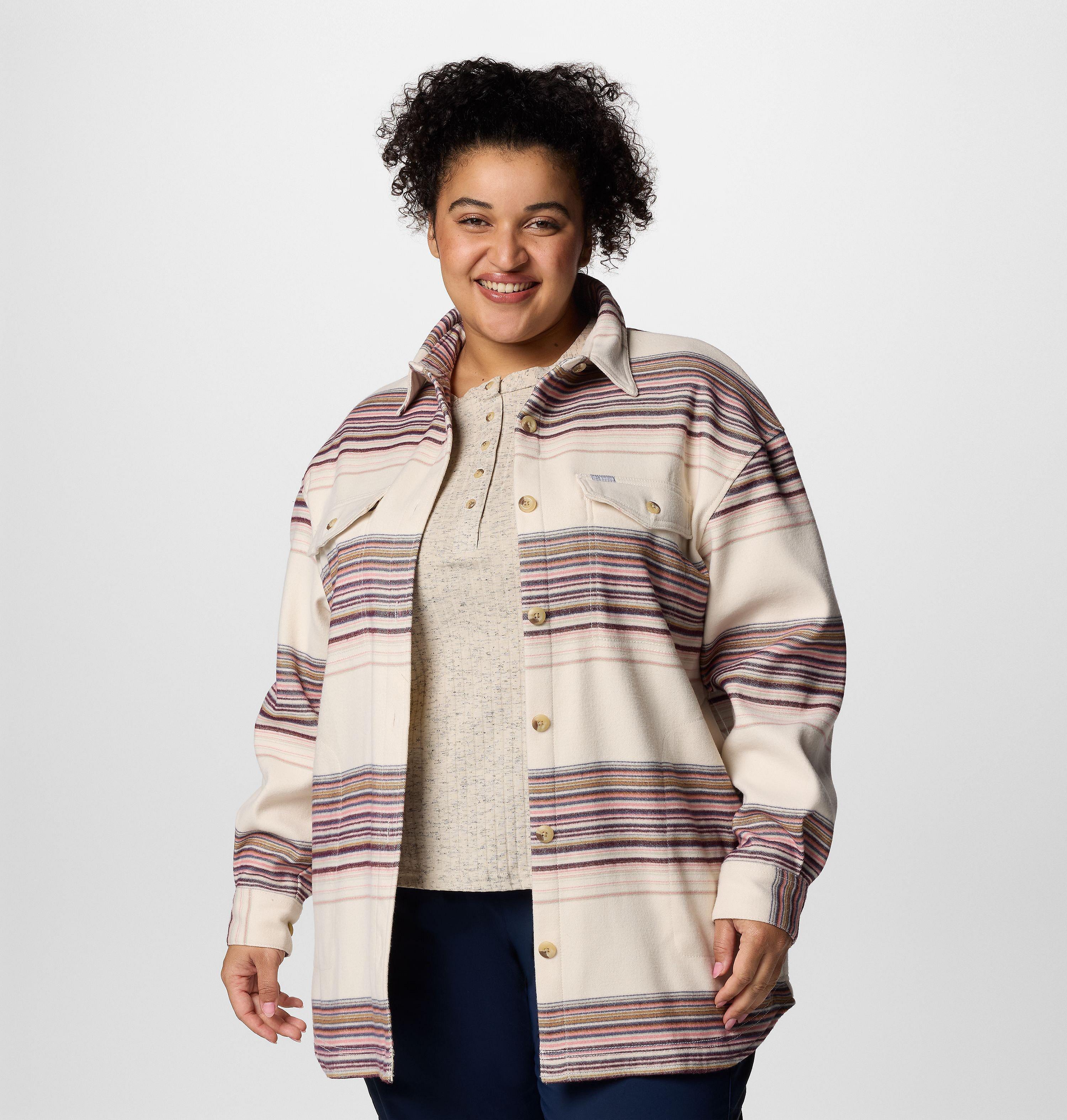 Women's Calico Basin Shirt Jacket - Plus Size 1