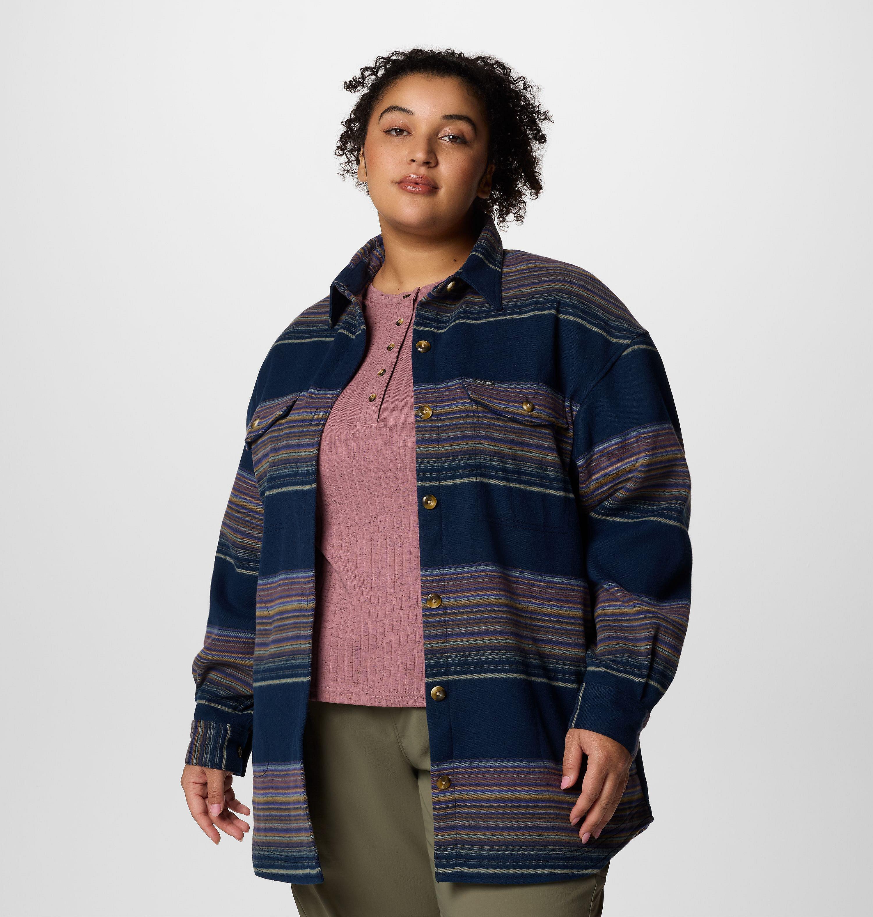 Women's Calico Basin Shirt Jacket - Plus Size 1