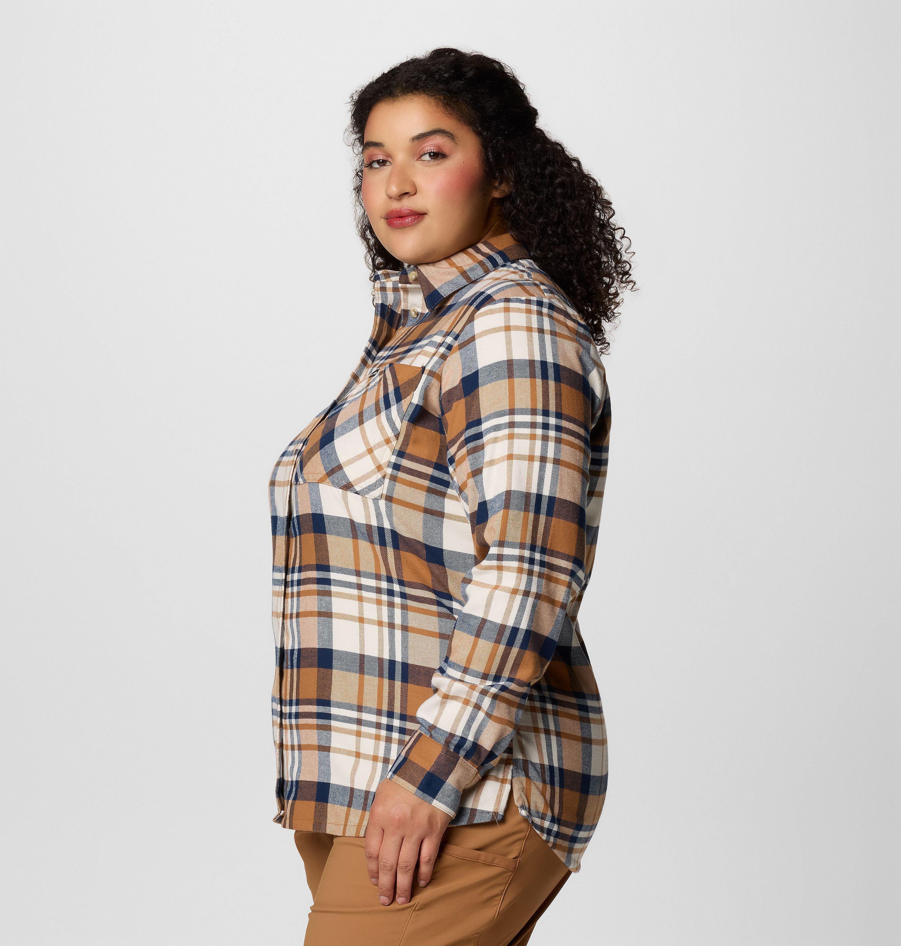 Women's Calico Basin Flannel Long Sleeve Shirt - Plus Size 4