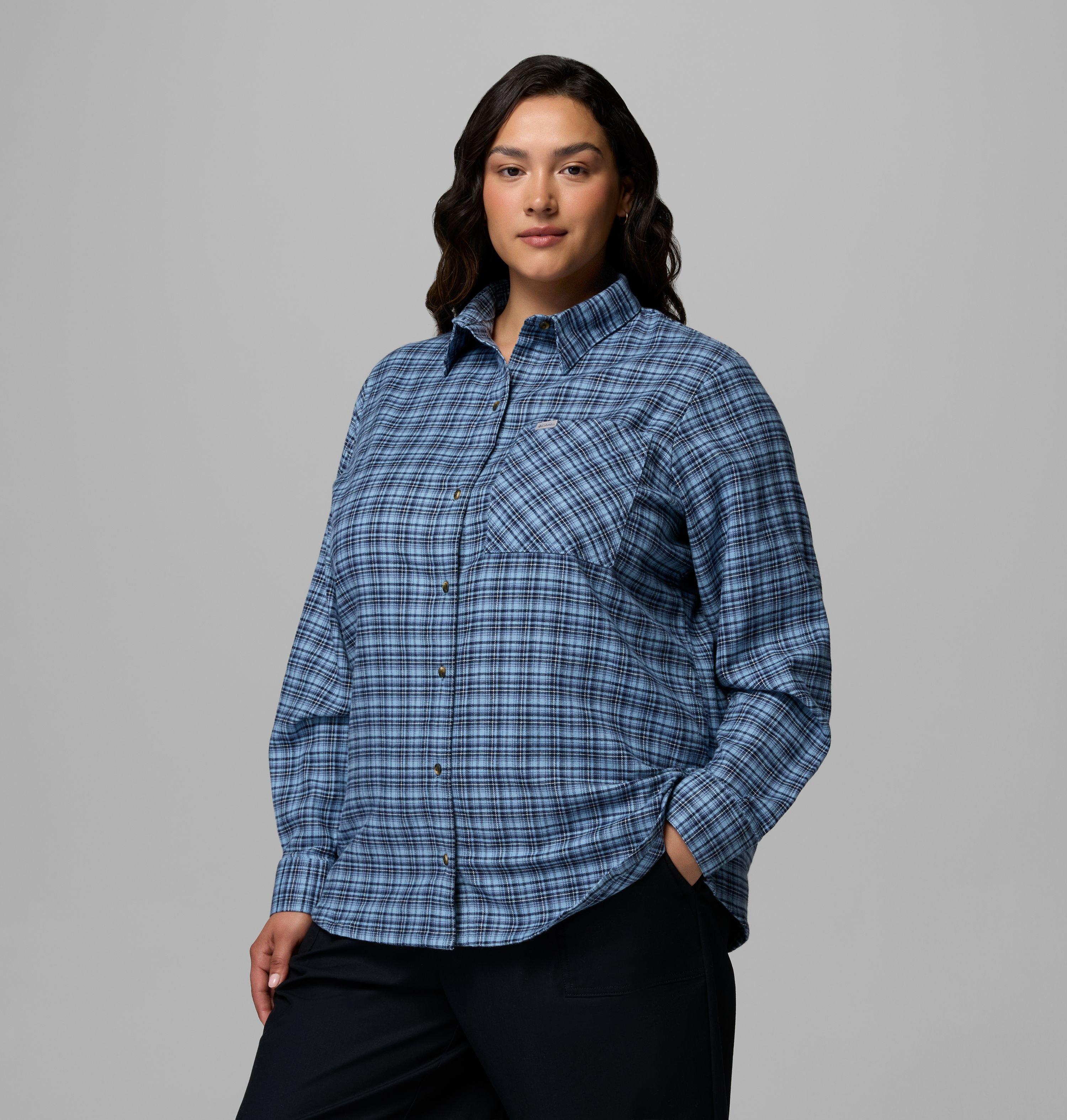 Women's Calico Basin Flannel Long Sleeve Shirt - Plus Size 4