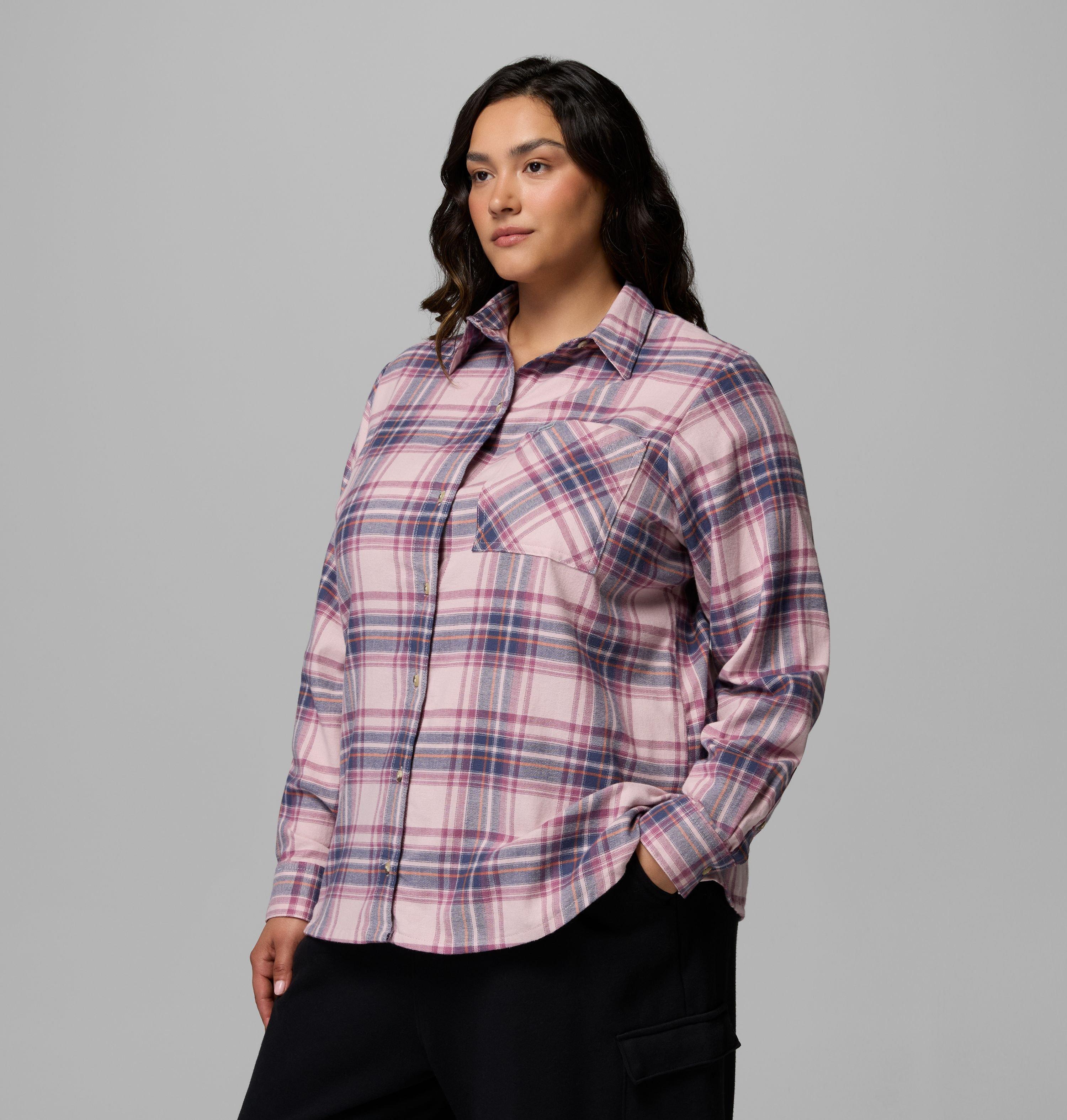 Women's Calico Basin Flannel Long Sleeve Shirt - Plus Size 4