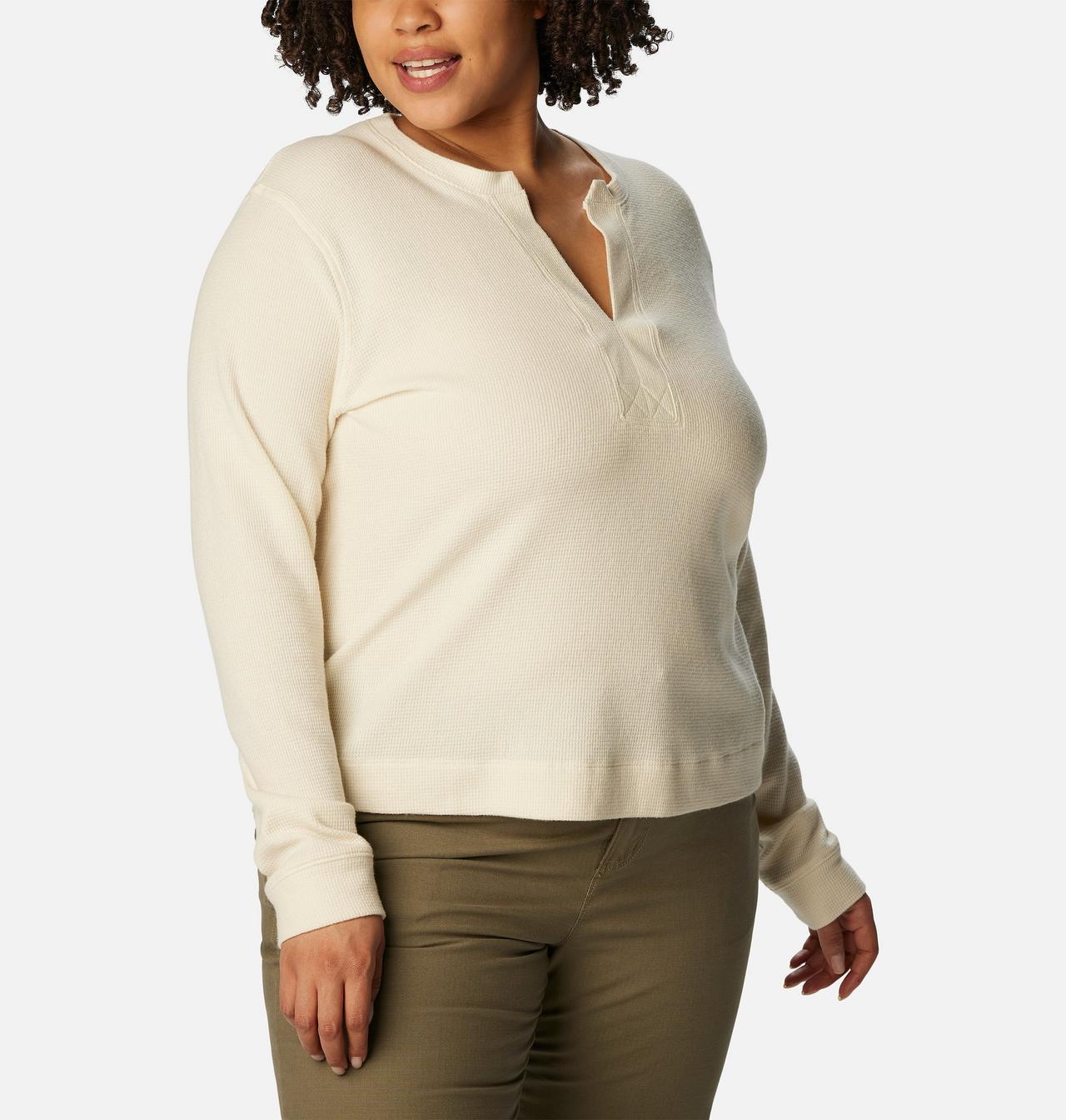 Women's Holly Hideaway™ Waffle Long Sleeve Shirt - Plus Size 5