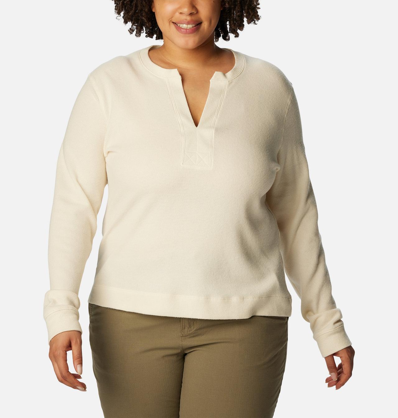 Women's Holly Hideaway™ Waffle Long Sleeve Shirt - Plus Size 1