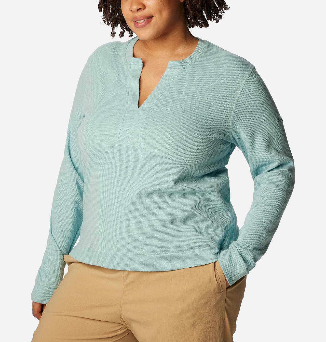 Women's Holly Hideaway™ Waffle Long Sleeve Shirt - Plus Size 5
