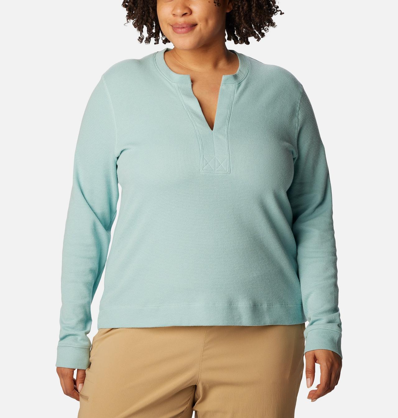 Women's Holly Hideaway™ Waffle Long Sleeve Shirt - Plus Size 1