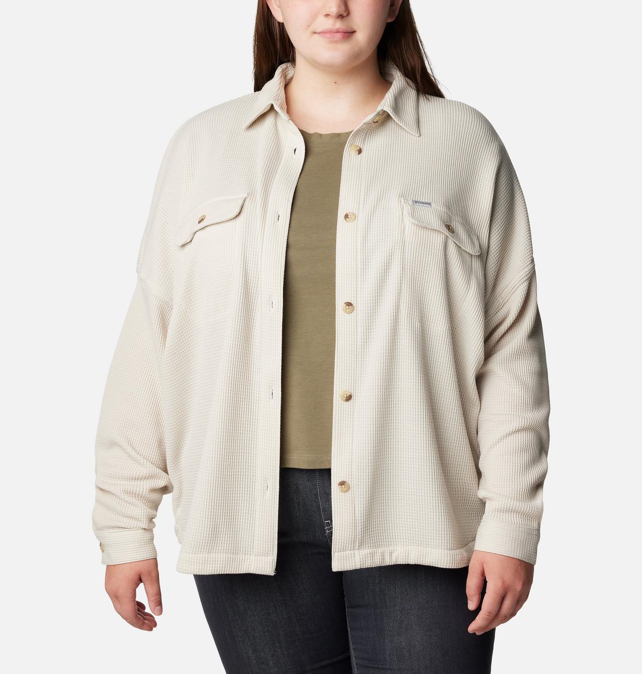 Women's Holly Hideaway™ Waffle Shirt Jacket - Plus Size 1