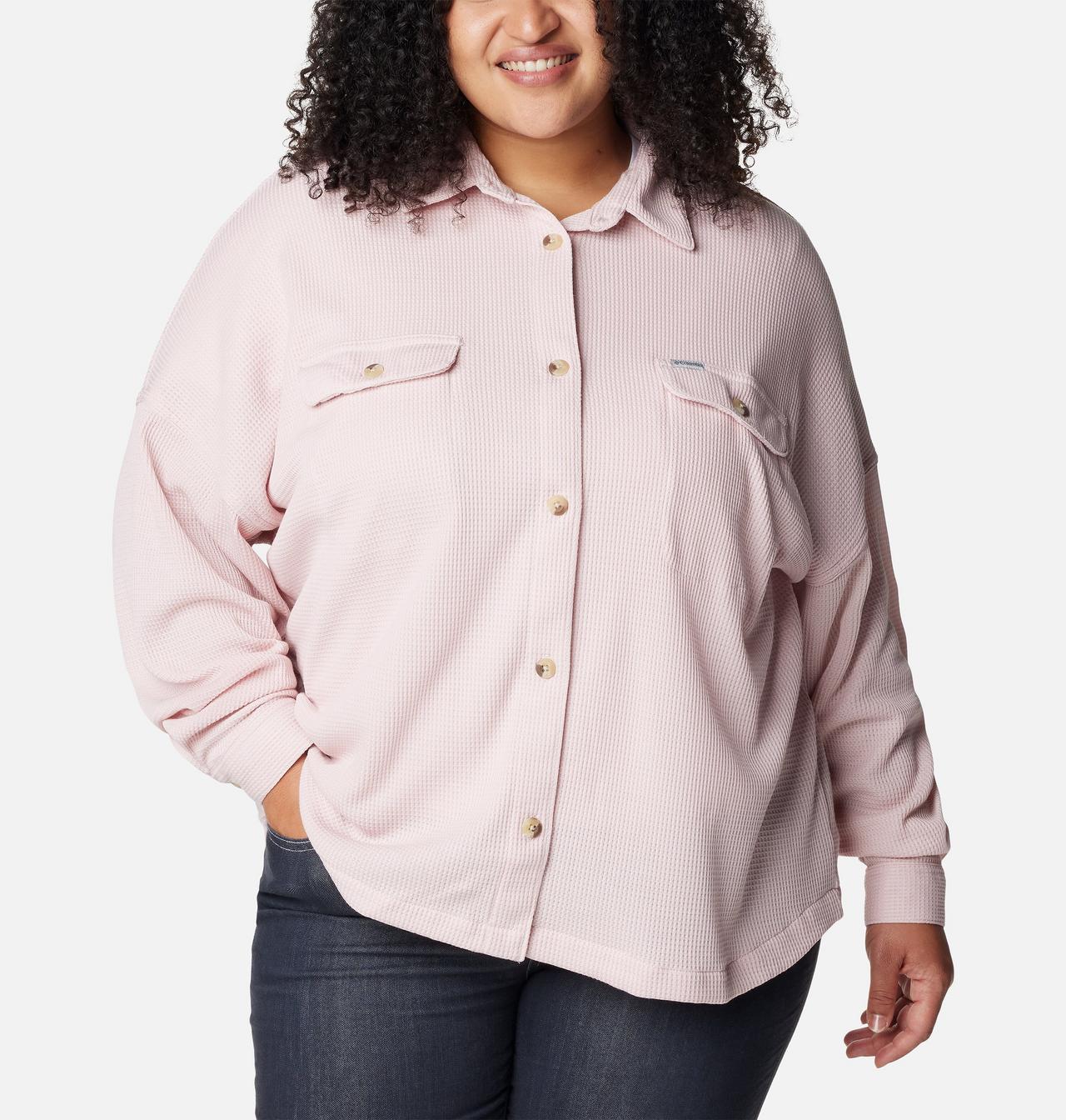 Women's Holly Hideaway™ Waffle Shirt Jacket - Plus Size 3